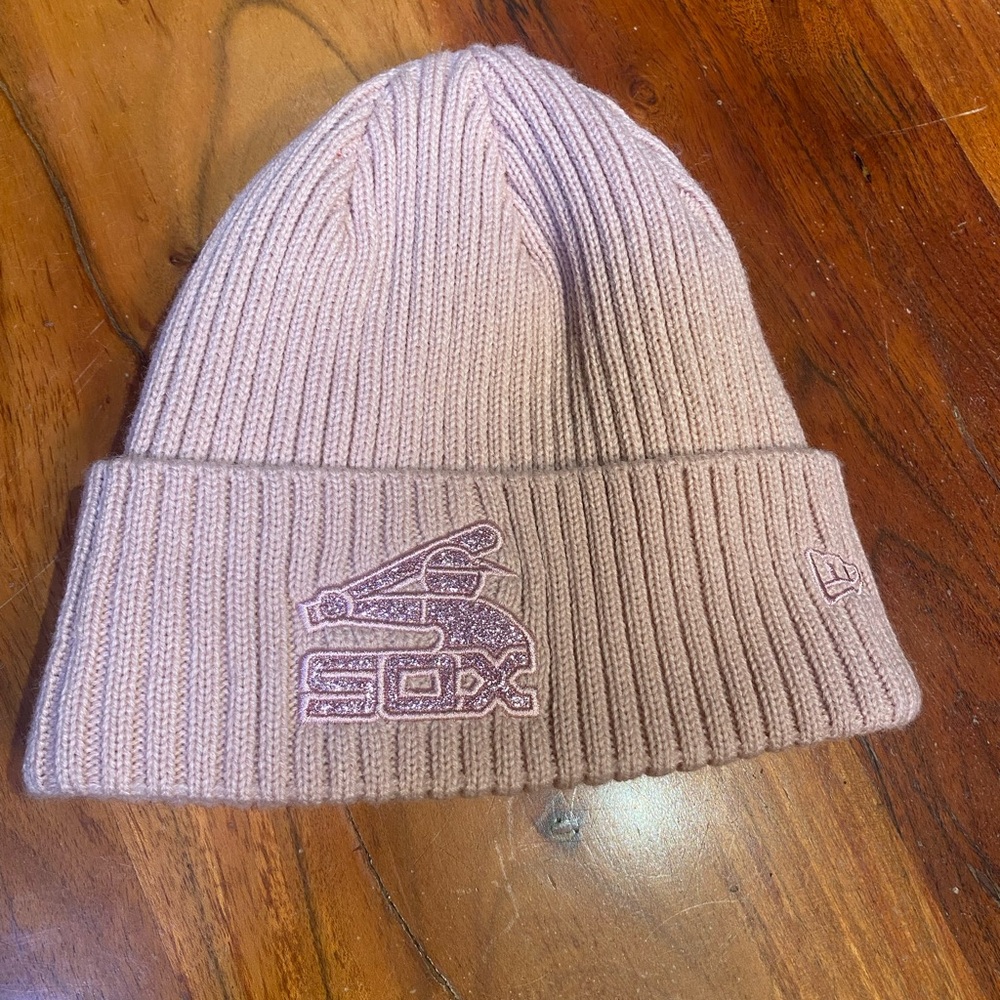 Pink Chicago White Sox Ribbed Beanie‎ with Embroidered sparkly Logo